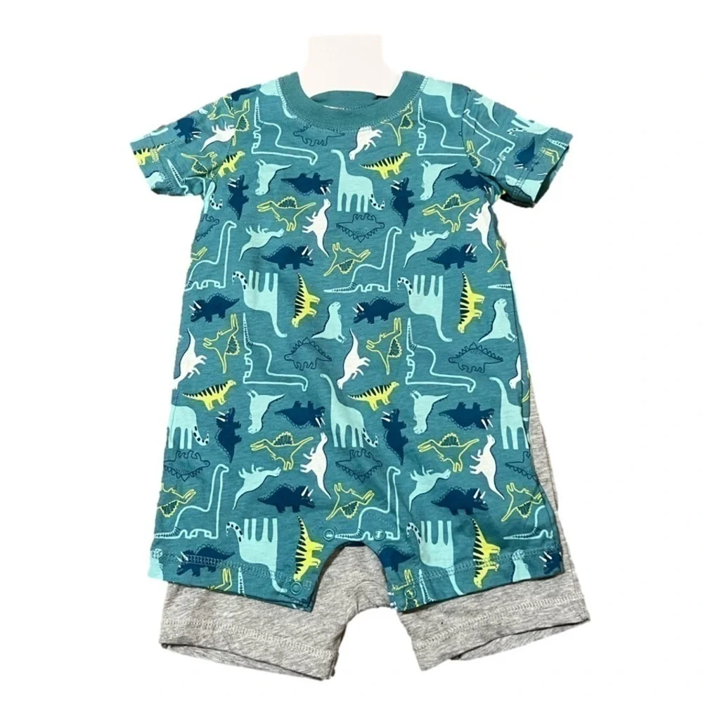 Carter’s Baby Dinosaur Two Piece Body Suit Set Boy Sz 12m